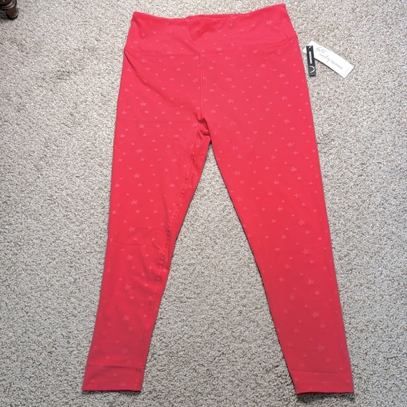 Nanette Lepore coral stars compression 7/8th length leggings, NWT - Picture 2 of 5